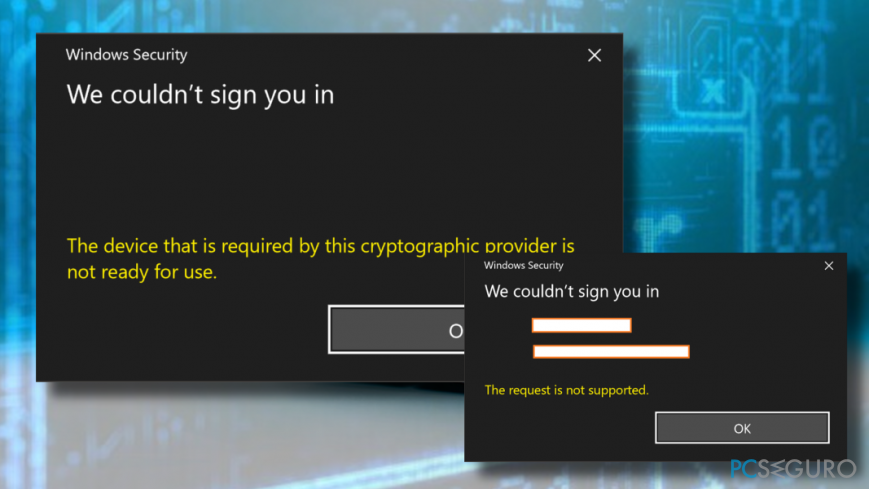 How to fix «Device required by cryptographic provider is not ready?»