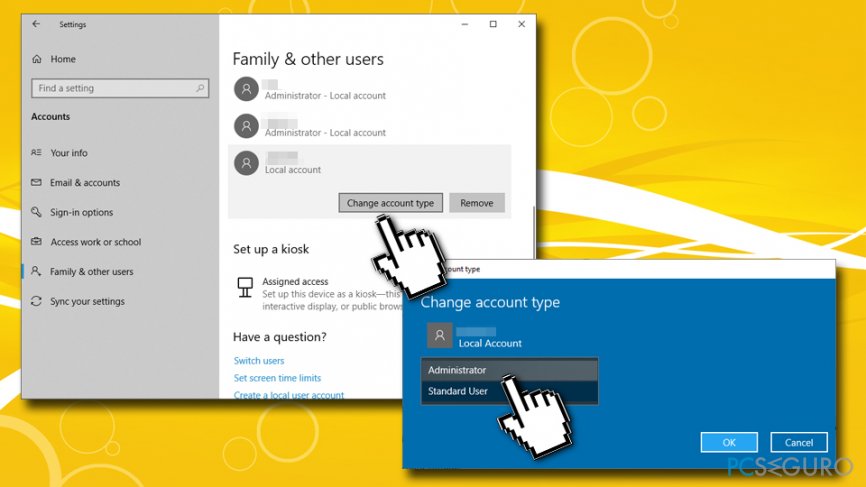 Create a new Windows admin account