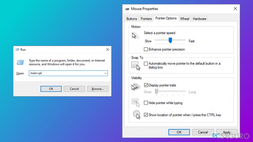 Tweak mouse pointer options