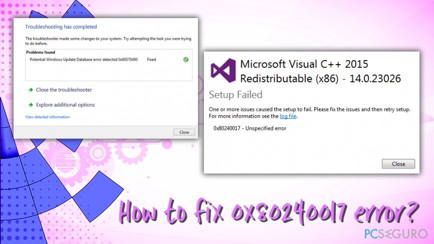 Как исправить microsoft visual c. Как исправить ошибку 0x80240017. 0x80240017 неопознанная ошибка Visual c++ Windows 7 64 bit. Microsoft Visual c++ Redistributable runtime Error. Ошибка при установке c++ 2015 runtime.