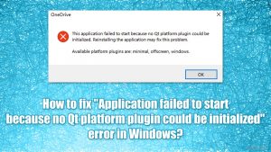 ¿Cómo solucionar el error "La aplicación no pudo iniciarse porque no se pudo inicializar ningún complemento de la plataforma Qt" en Windows?