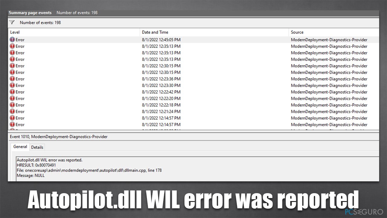 ¿Cómo solucionar «El error Autopilot.dll WIL se ha reportado» en Windows?