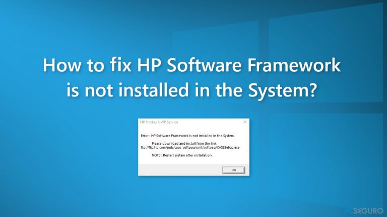 ¿Cómo solucionar HP Software Framework no está instalado en el Sistema?
