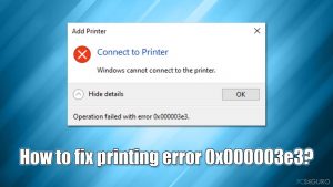 ¿Cómo solucionar el error de impresión 0x000003e3?