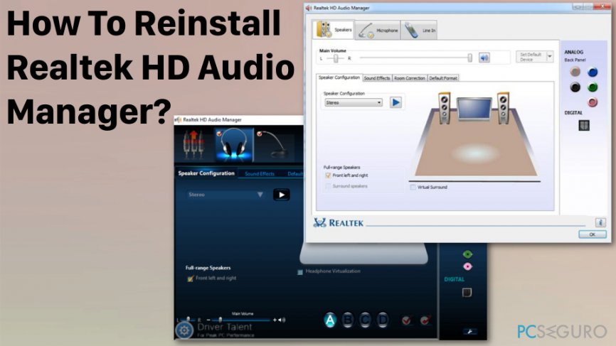 reinstalling realtek audio driver