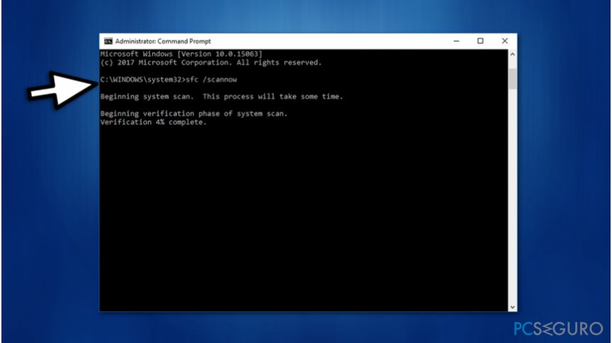 Run system scan via Command Prompt on Windows 10