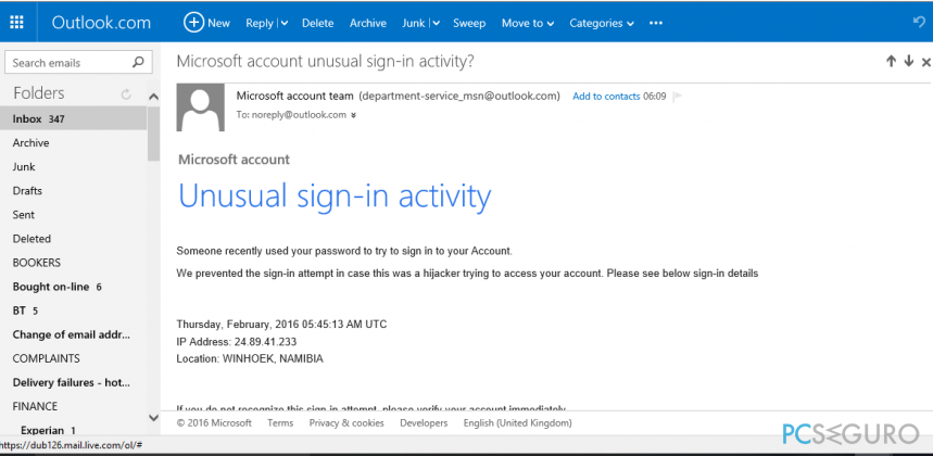 Interprete Marcha atrás visa Cómo bloquear la estafa phishing "actividad de inicio de sesión inusual de  Microsoft”?