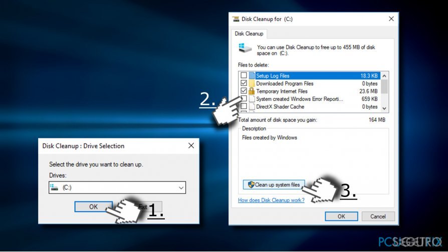 use disk cleanup tool